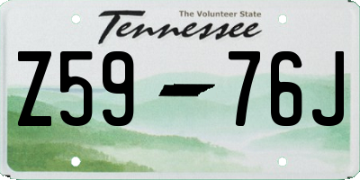 TN license plate Z5976J