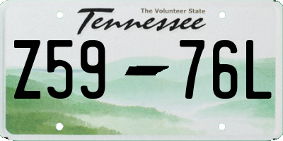 TN license plate Z5976L