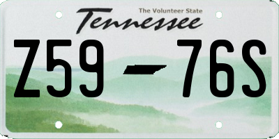 TN license plate Z5976S