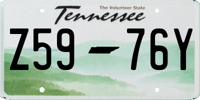 TN license plate Z5976Y
