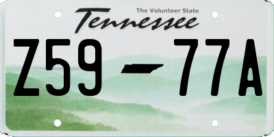 TN license plate Z5977A