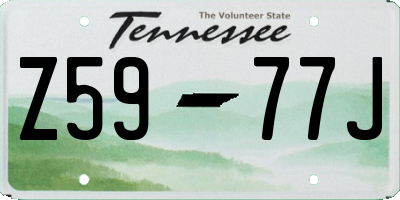 TN license plate Z5977J