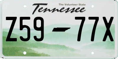 TN license plate Z5977X