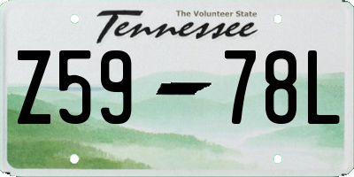 TN license plate Z5978L