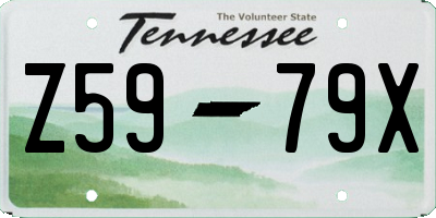 TN license plate Z5979X
