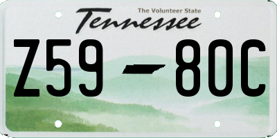 TN license plate Z5980C