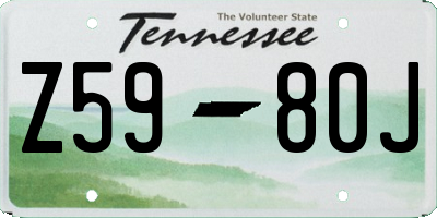 TN license plate Z5980J