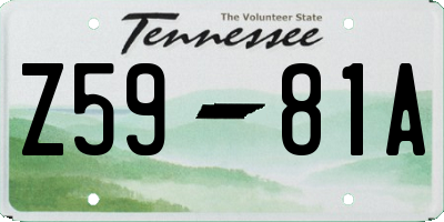 TN license plate Z5981A