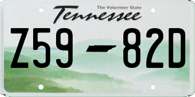 TN license plate Z5982D