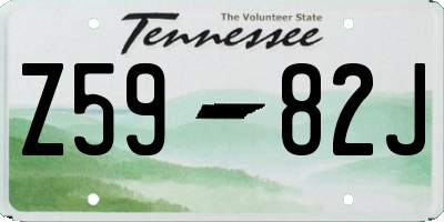 TN license plate Z5982J