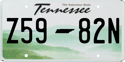 TN license plate Z5982N
