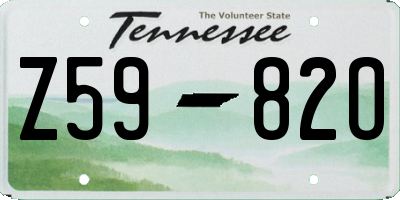 TN license plate Z5982O