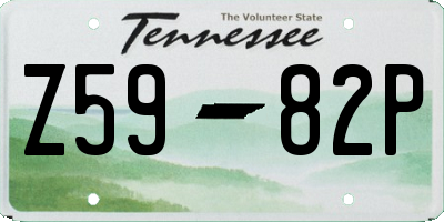 TN license plate Z5982P