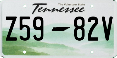 TN license plate Z5982V