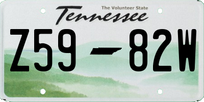 TN license plate Z5982W