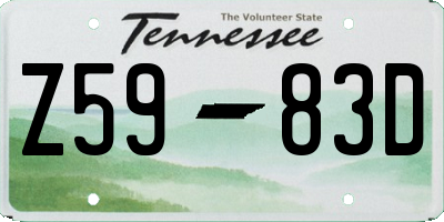 TN license plate Z5983D