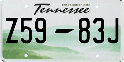 TN license plate Z5983J