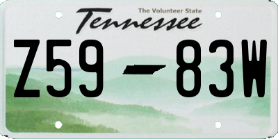 TN license plate Z5983W