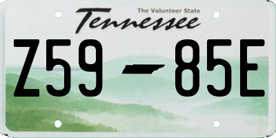 TN license plate Z5985E