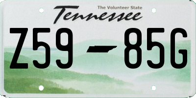 TN license plate Z5985G