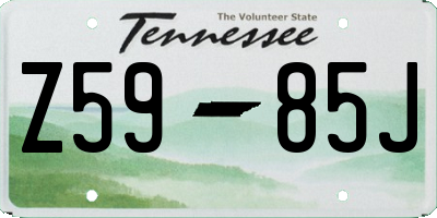 TN license plate Z5985J