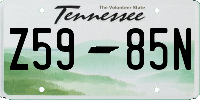 TN license plate Z5985N