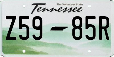 TN license plate Z5985R