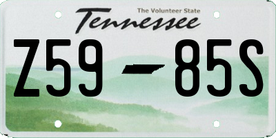 TN license plate Z5985S