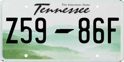 TN license plate Z5986F