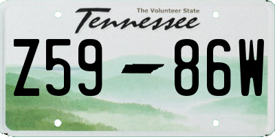 TN license plate Z5986W