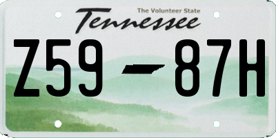 TN license plate Z5987H