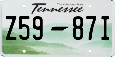 TN license plate Z5987I