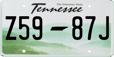 TN license plate Z5987J