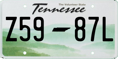 TN license plate Z5987L