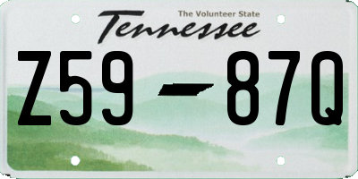 TN license plate Z5987Q