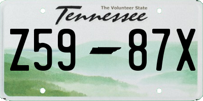 TN license plate Z5987X