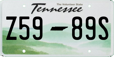 TN license plate Z5989S