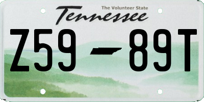 TN license plate Z5989T