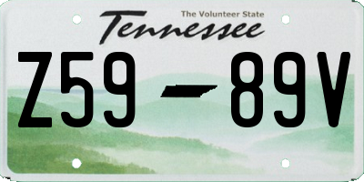 TN license plate Z5989V