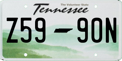 TN license plate Z5990N