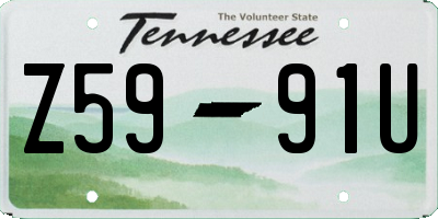 TN license plate Z5991U