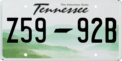TN license plate Z5992B