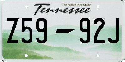 TN license plate Z5992J