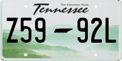 TN license plate Z5992L