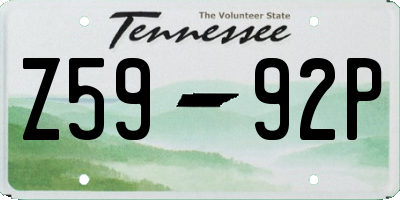 TN license plate Z5992P