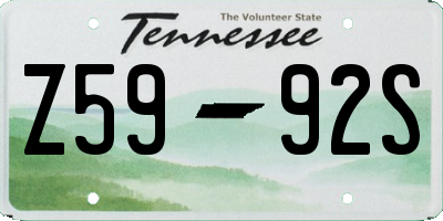 TN license plate Z5992S