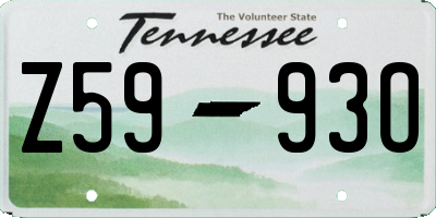 TN license plate Z5993O