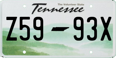 TN license plate Z5993X