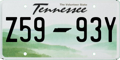 TN license plate Z5993Y