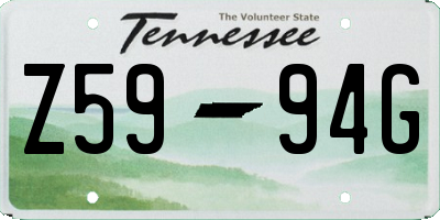 TN license plate Z5994G